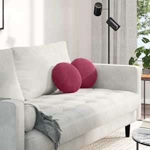 Sedežne blazine 2 pcs Vinorodna rdeča Ø30 x 13 cm Žamet