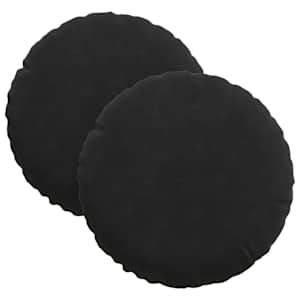 vidaXL Istumispatjad 2 tk Samet Must &Oslash;30 x 13 cm
