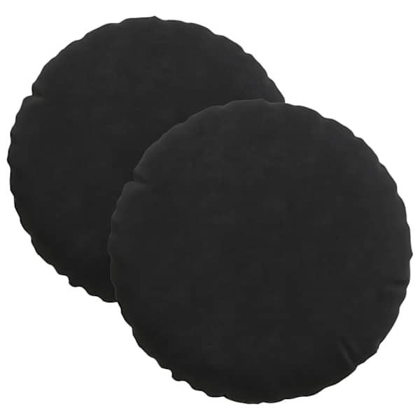 vidaXL Istumispatjad 2 tk Samet Must &Oslash;30 x 13 cm