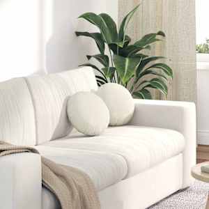 Sedežne blazine 2 pcs krema Ø30 x 13 cm Žamet