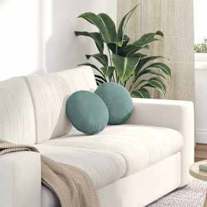 Sedežne blazine 2 pcs Morsko zelena Ø30 x 13 cm Žamet