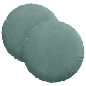 vidaXL Istumispatjad 2 tk Samet Mere Roheline &Oslash;30 x 13 cm