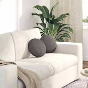 Sedežne blazine 2 pcs Svetlo siva Ø30 x 13 cm Žametna tkanina