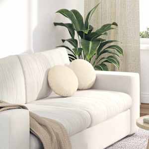Sedežne blazine 2 pcs krema Ø30 x 13 cm Žametna tkanina