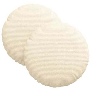 vidaXL Istumispatjad 2 tk Korter kangas cream &Oslash;30 x 13 cm