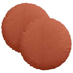 vidaXL Istumispatjad 2 tk Korter kangas Punane oranž &Oslash;30 x 13 cm