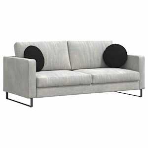 Polštáře na sedadla 2 pcs Černá Ø40 x 13 cm textil - obrázek 3