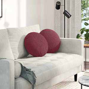 Polštáře na sedadla 2 pcs Víno Červené Ø40 x 13 cm textil - obrázek 1