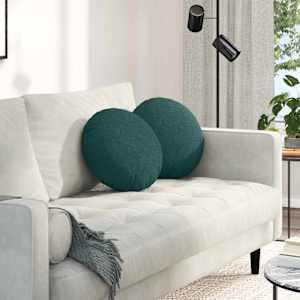Polštáře na sedadla 2 pcs Tmavě zelená Ø40 x 13 cm textil - obrázek 1
