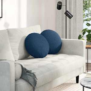 Polštáře na sedadla 2 pcs Modrá Ø40 x 13 cm textil - obrázek 1