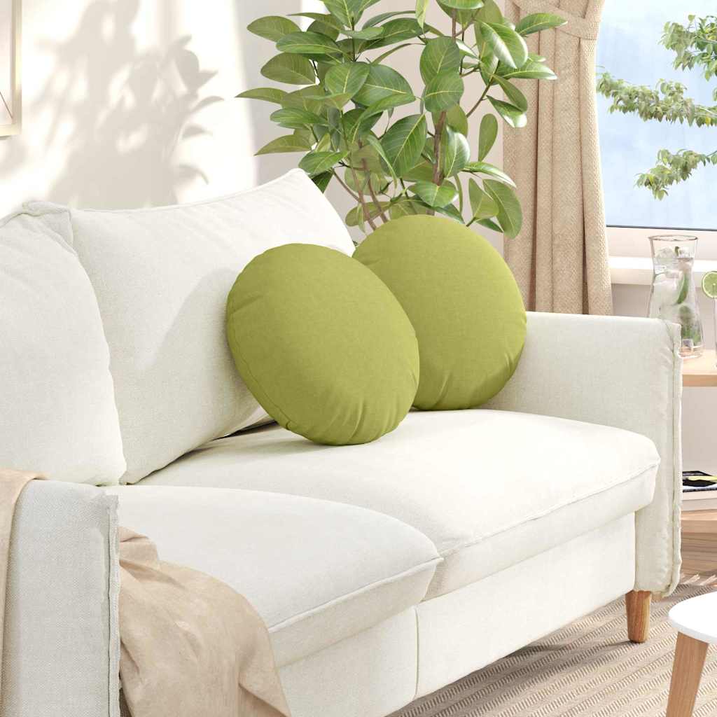 vidaXL Perne de Șezut 2 pcs Verde deschis Ø40 x 13 cm țesătură