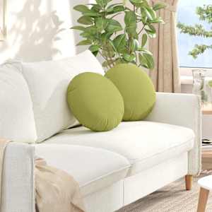 Polštáře na sedadla 2 pcs Světlá zelená Ø40 x 13 cm textil - obrázek 1
