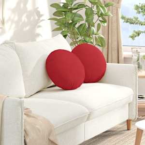Polštáře na sedadla 2 pcs Červená Ø40 x 13 cm textil - obrázek 1