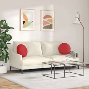 Polštáře na sedadla 2 pcs Červená Ø40 x 13 cm textil - obrázek 4