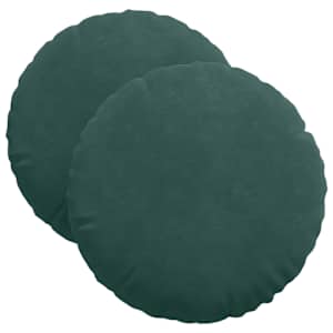 Polštáře na sedadla 2 pcs Tmavě zelená Ø 40 x 13 cm samet - obrázek 2
