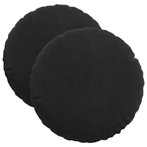Polštáře na sedadla 2 pcs Černá Ø 40 x 13 cm samet - obrázek 2