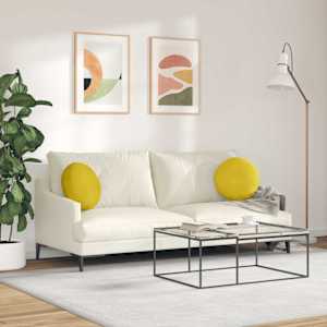 Polštáře na sedadla 2 pcs Žlutá Ø 40 x 13 cm samet - obrázek 4