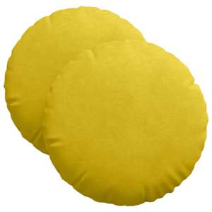 vidaXL Istumispatjad 2 pcs Kollane &Oslash; 40 x 13 cm Samet