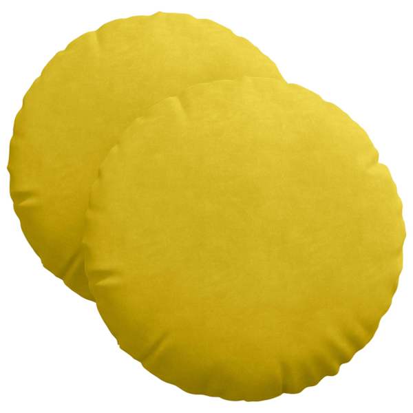 vidaXL Istumispatjad 2 pcs Kollane &Oslash; 40 x 13 cm Samet