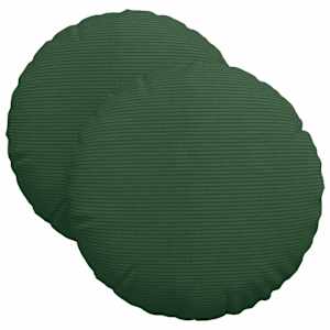 Polštáře na sedadla 2 pcs Tmavě zelená Ø 40 cm Žebrovaná látka - obrázek 2