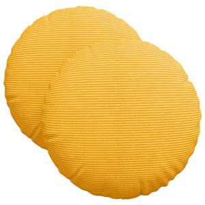 vidaXL Istumispatjad 2 tk Korter kangas Helekollane &Oslash; 40 cm