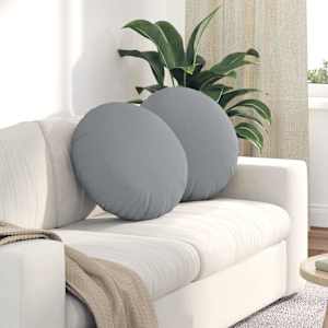 Polštáře na sedadla 2 pcs Světle šedá Ø50 x 19 cm textil - obrázek 1
