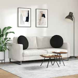 Polštáře na sedadla 2 pcs Černá Ø50 x 19 cm textil - obrázek 4