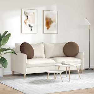 Polštáře na sedadla 2 pcs Hnědá Ø50 x 19 cm textil - obrázek 4