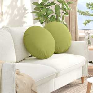 Sedežne blazine 2 pcs Svetlo zelena Ø50 x 19 cm blago