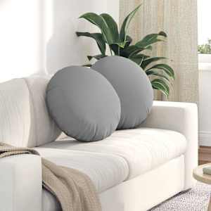 Sedežne blazine 2 pcs Oblačno siva Ø50 x 19 cm blago