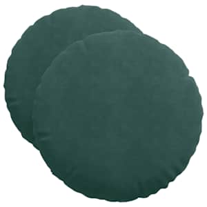 Polštáře na sedadla 2 pcs Tmavě zelená Ø 40 x 13 cm samet - obrázek 2
