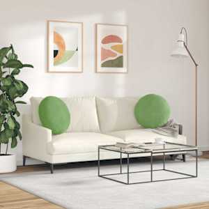 Polštáře na sedadla 2 pcs Světlá zelená Ø 40 x 13 cm samet - obrázek 4