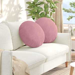 Polštáře na sedadla 2 pcs Růžová Ø 40 x 13 cm samet - obrázek 1