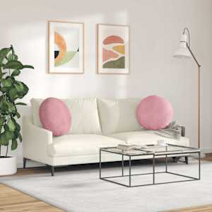 Polštáře na sedadla 2 pcs Růžová Ø 40 x 13 cm samet - obrázek 4