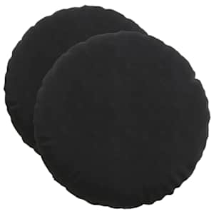 Polštáře na sedadla 2 pcs Černá Ø 40 x 13 cm samet - obrázek 2