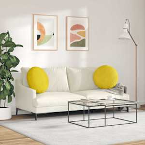 Polštáře na sedadla 2 pcs Žlutá Ø 40 x 13 cm samet - obrázek 4