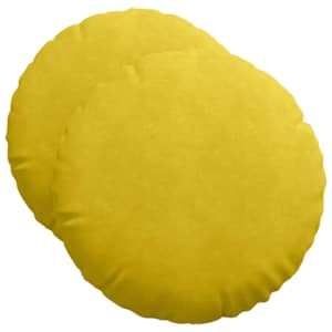 Polštáře na sedadla 2 pcs Žlutá Ø 40 x 13 cm samet - obrázek 2