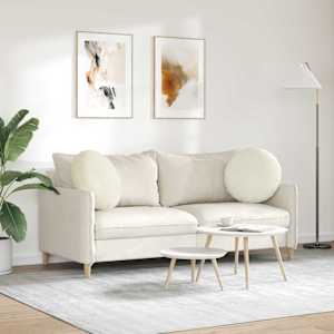 Polštáře na sedadla 2 pcs Krémová Ø 40 x 13 cm samet - obrázek 4