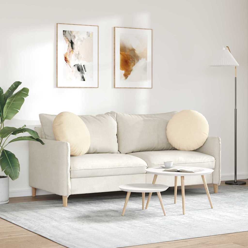 Μαξιλάρια καθισμάτων 2 pcs Κρεμ Ø 50 cm Υφασμάτινο Κορντουρά - Image 4