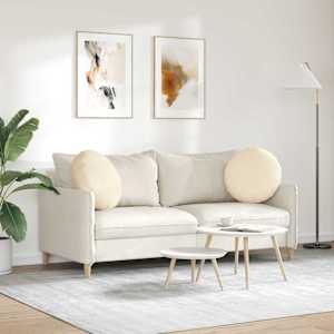 Polštáře na sedadla 2 pcs Krémová Ø50 x 19 cm Žebrovaná látka - obrázek 4