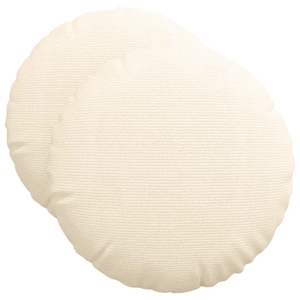 Polštáře na sedadla 2 pcs Krémová Ø50 x 19 cm Žebrovaná látka - obrázek 2