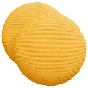 Polštáře na sedadla 2 pcs Světlá žlutá Ø 50 cm Žebrovaná látka - obrázek 2
