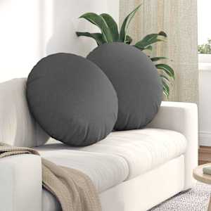 Sedežne blazine 2 pcs Temno siva Ø60 x 21 cm blago