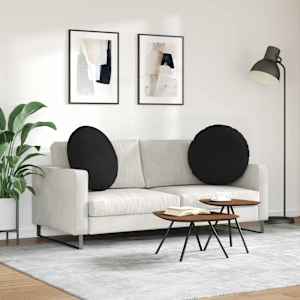 Polštáře na sedadla 2 pcs Černá Ø60 x 21 cm textil - obrázek 4