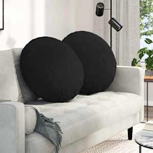 Sedežne blazine 2 pcs Črna Ø60 x 21 cm blago