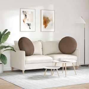 Polštáře na sedadla 2 pcs Hnědá Ø60 x 21 cm textil - obrázek 4