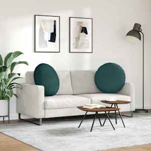 Polštáře na sedadla 2 pcs Tmavě zelená Ø60 x 21 cm textil - obrázek 4