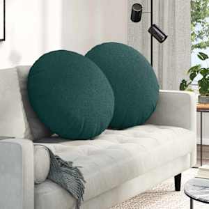 Sedežne blazine 2 pcs Temno zelena Ø60 x 21 cm blago