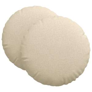 Polštáře na sedadla 2 pcs Krémová Ø60 x 21 cm textil - obrázek 2