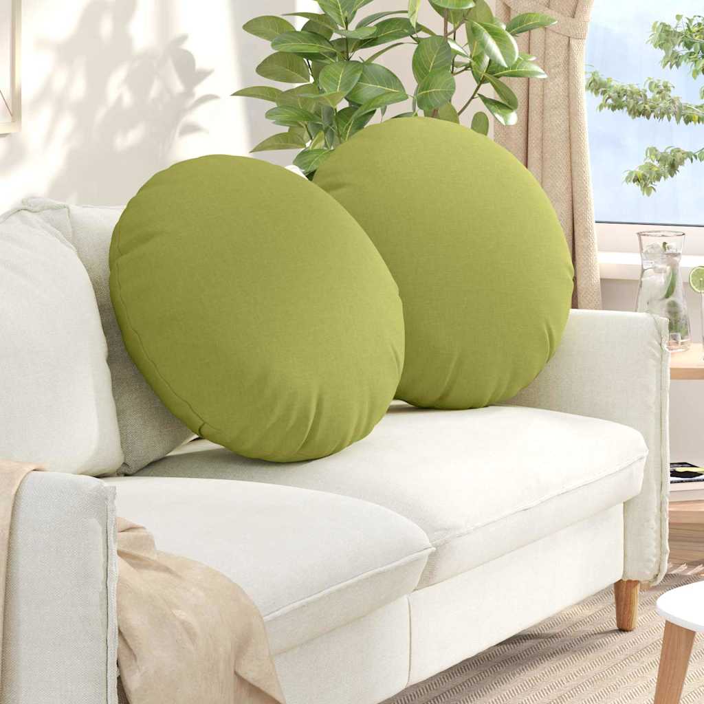 vidaXL Perne de Șezut 2 pcs Verde deschis Ø60 x 21 cm țesătură